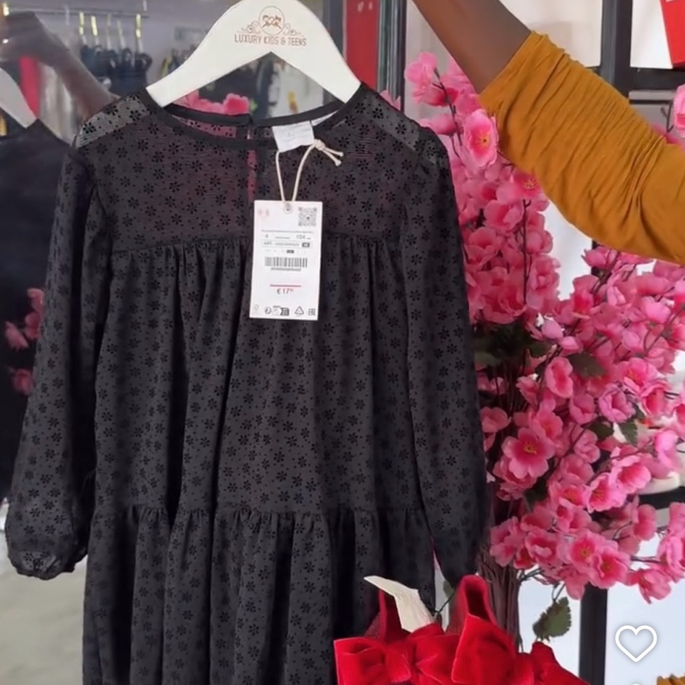 Zara Kids Black Floral Dress